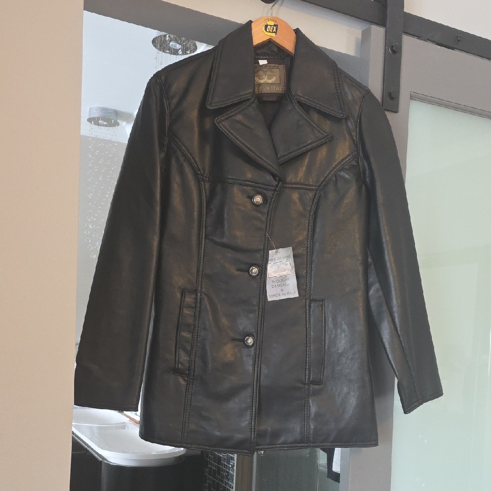 NWT Genuine Garment Women's Black Faux Leather Jacket